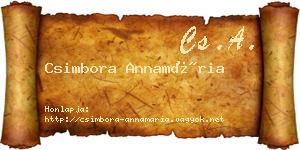 Csimbora Annamária névjegykártya